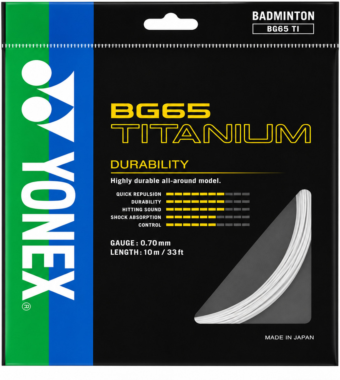 Image of YOONNEEX BG 65 TITANIUM 0.7 Badminton String - 10 m