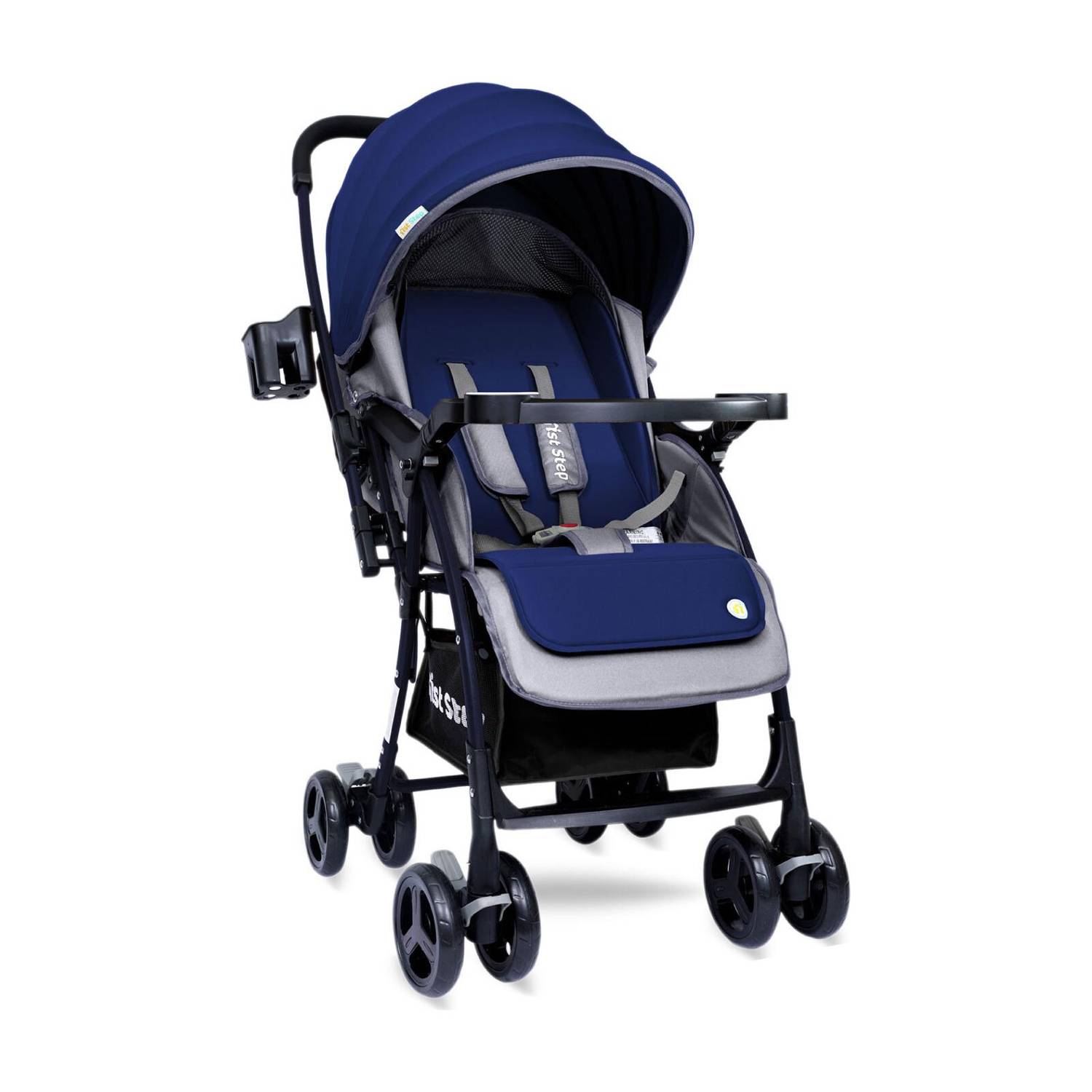 1st Step Caramel Baby With 5 Point Safety Harness And Reversible Handlebar Stroller