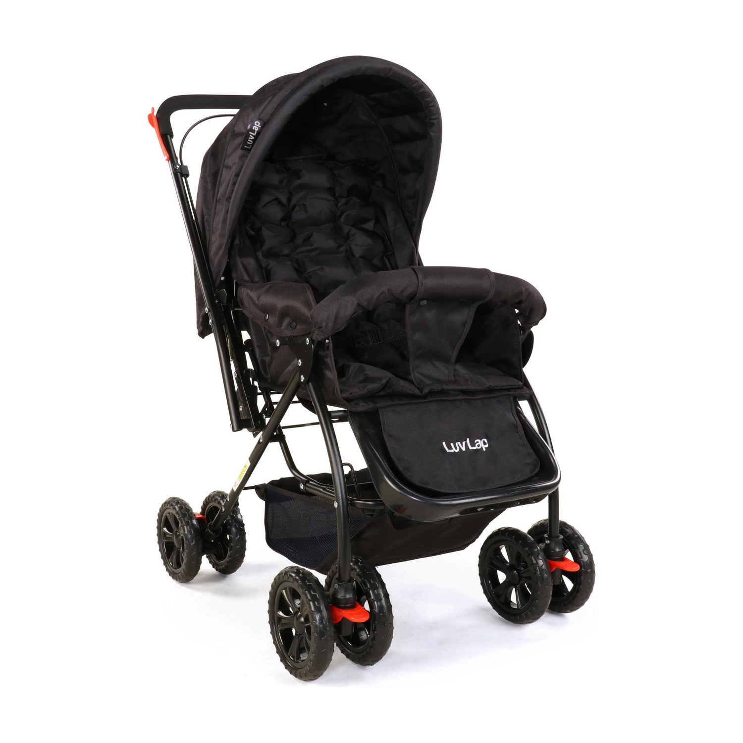 Image of LuvLap Starshine Stroller /Pram, Easy Fold for Newborn Baby /Kids, 0-3 Years, Stroller (3, Black)