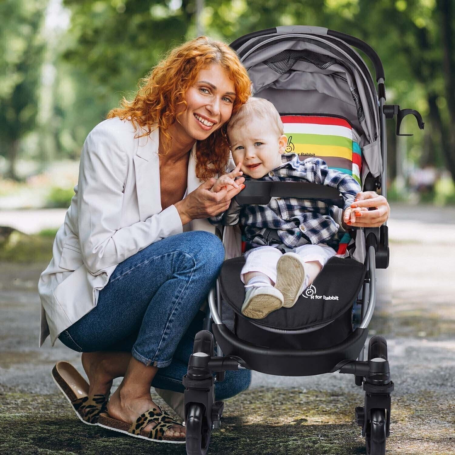 Image of R for Rabbit Chocolate Ride Stroller Black Grey Stroller (Multi, Black, Grey)