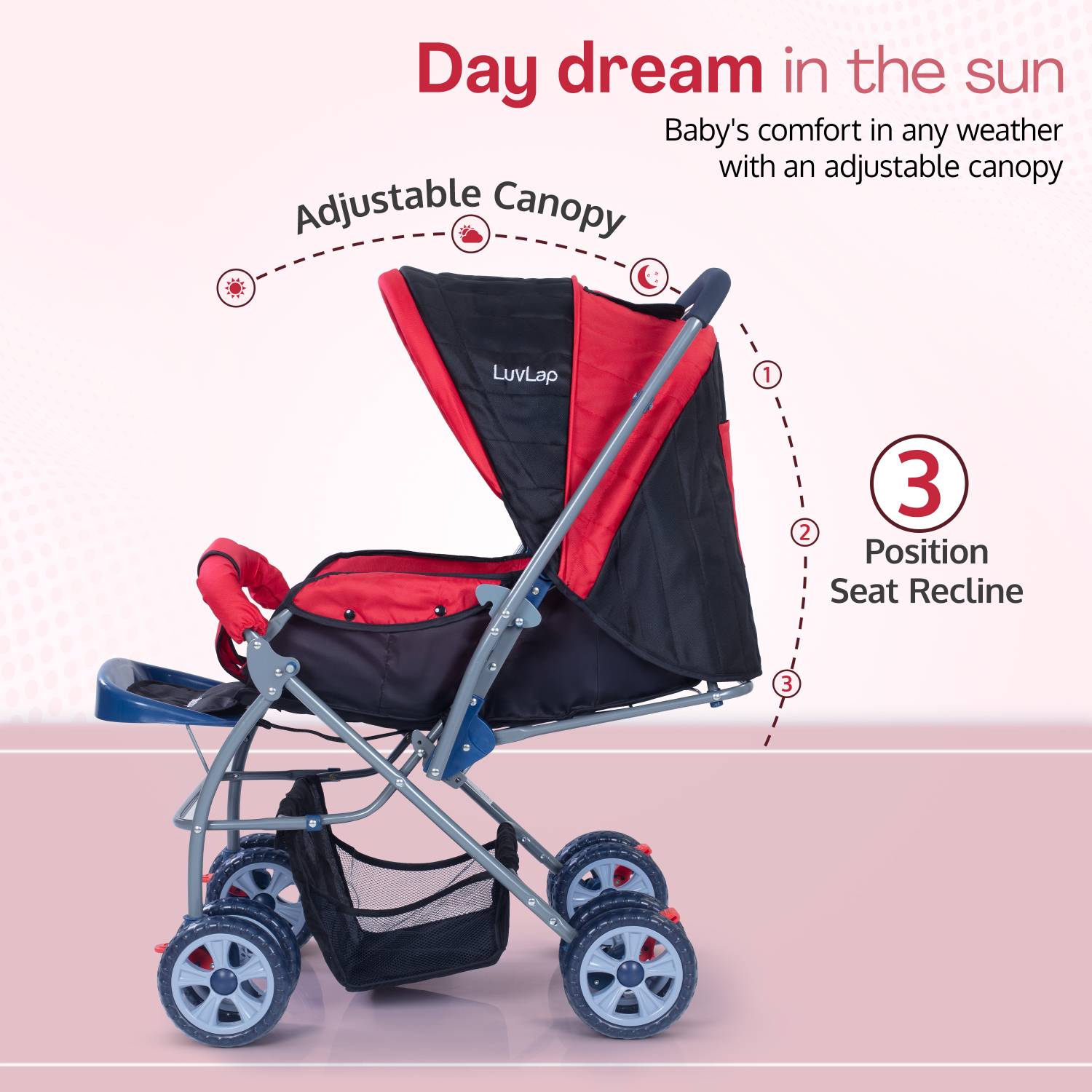 LuvLap Starshine Stroller for 0-3 Years - Image 3