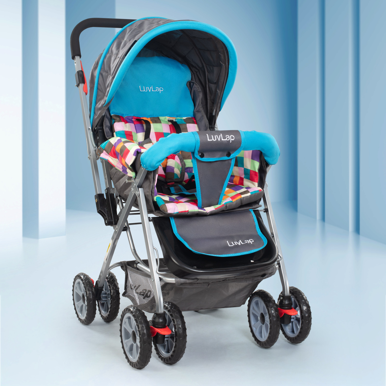 Image of LuvLap Sunshine Stroller /Pram, Easy Fold, for Newborn Baby /Kids, 0-3 Years, Stroller