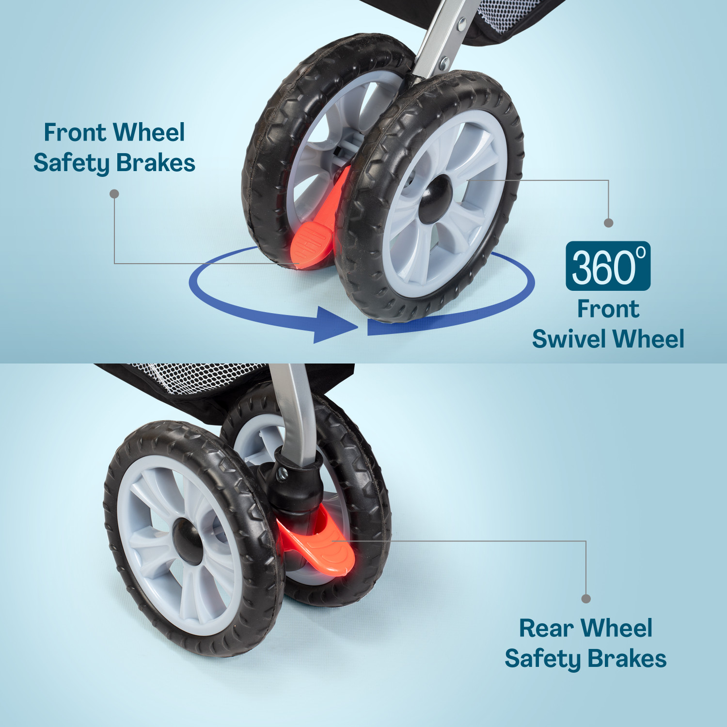 Image of LuvLap Sunshine Stroller /Pram, Easy Fold, for Newborn Baby /Kids, 0-3 Years, Stroller