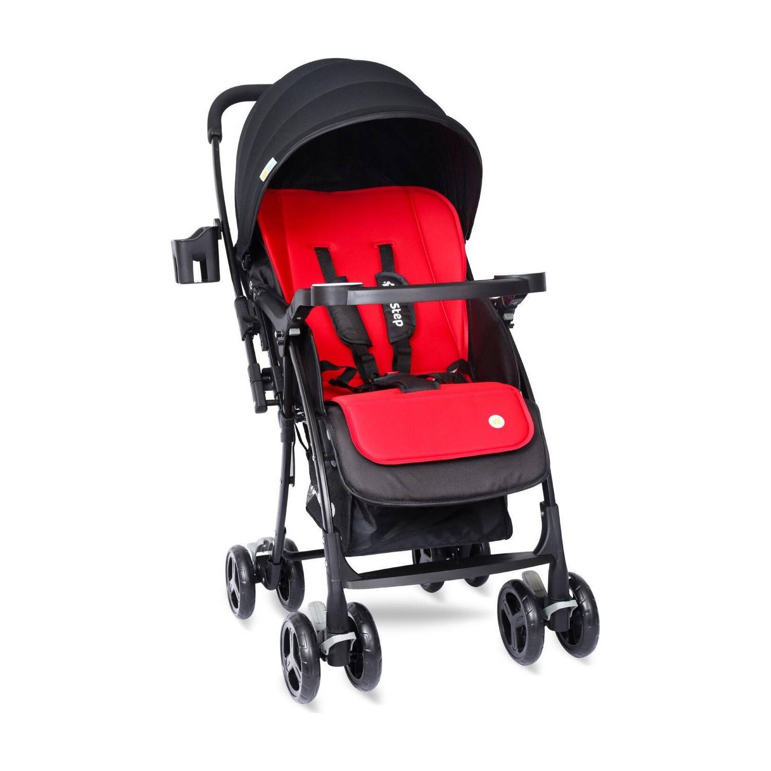 1st Step Caramel Baby Stroller With 5 Point Safety Harness And Reversible Handlebar Stroller