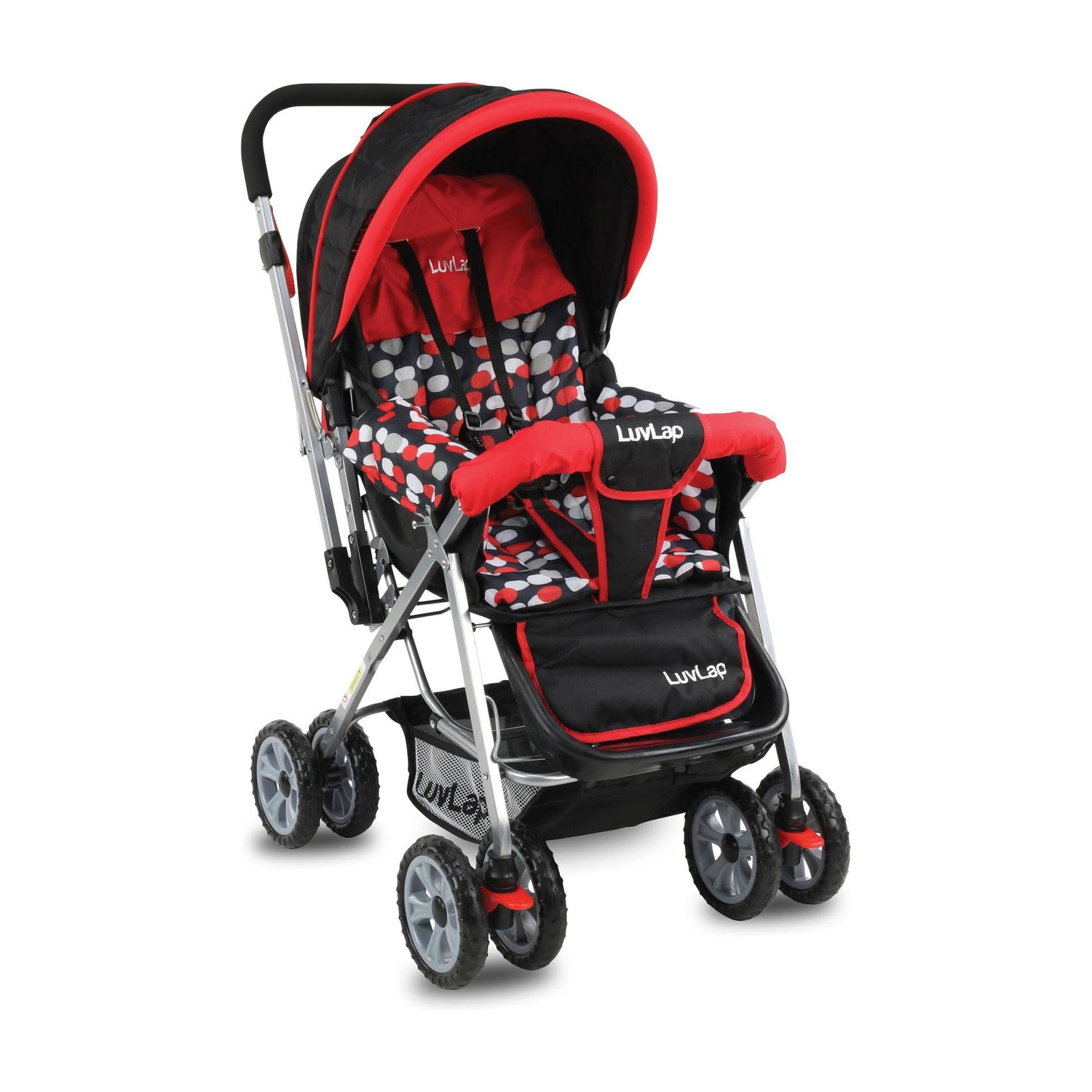 Image of LuvLap Sunshine Stroller /Pram, Easy Fold, for Newborn Baby /Kids, 0-3 Years, Stroller (3, Red)
