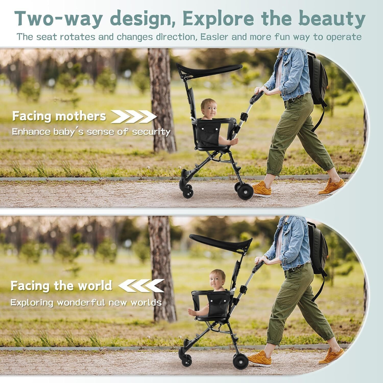 Image of SCANF Baby Stroller /Pram for 0-3 Years with Foldable Design & 5 Point Safety Harness Twin Strollers & Prams