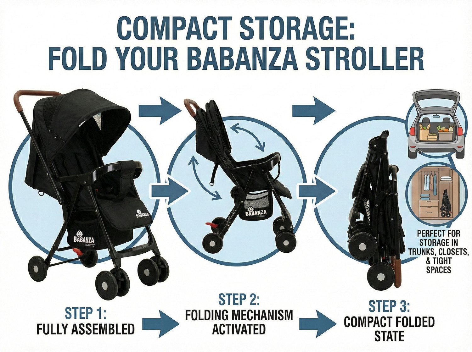 Image of Babanza Baby Stroller Pram