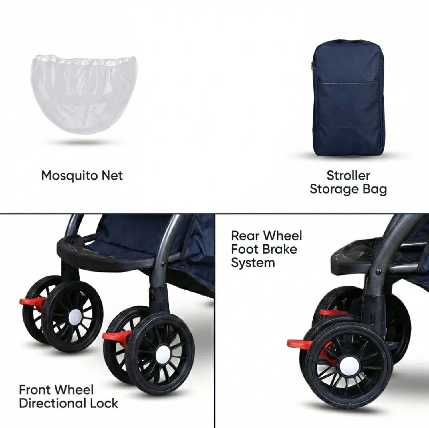 Image of Little Pea One-Touch Button Fold,Travel Friendly with Pull Rod Stroller