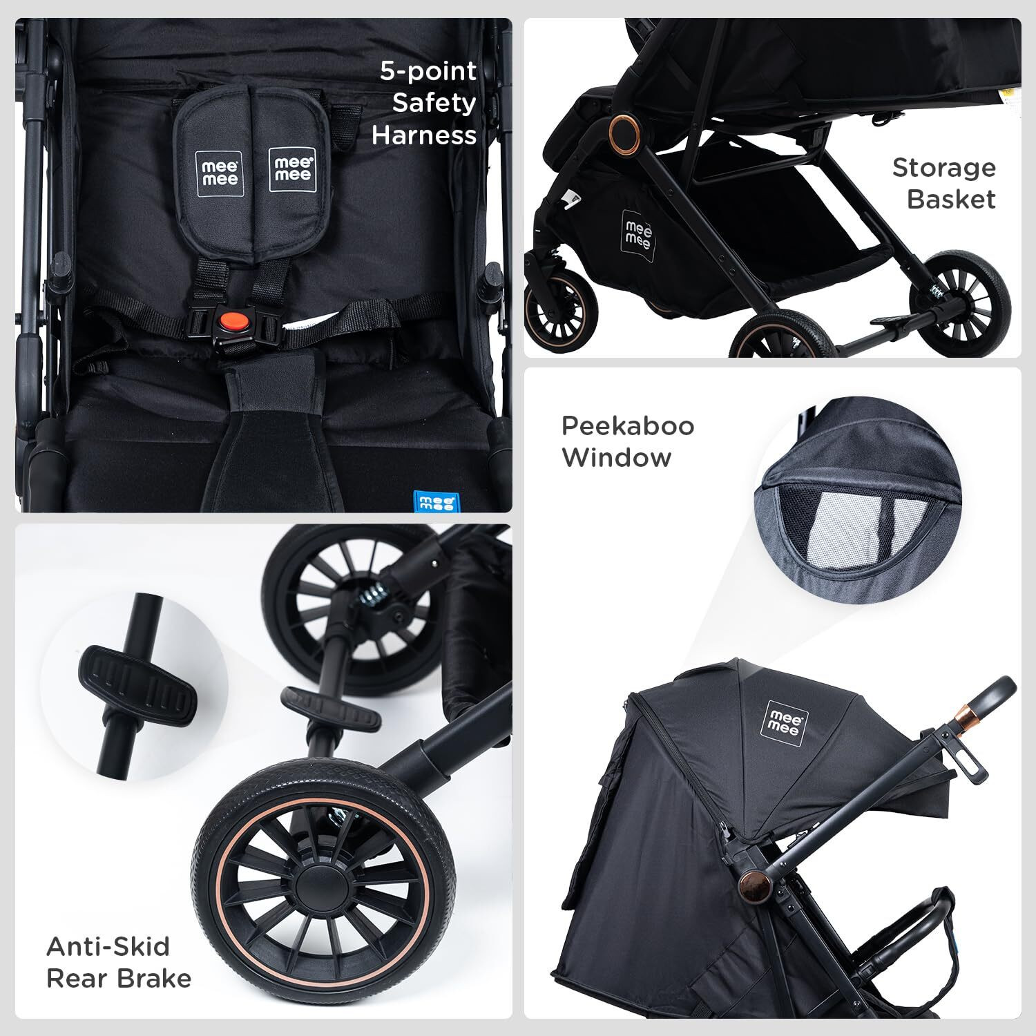 Image of MeeMee Air Luxe Baby Stroller for 0-3 Years, Baby & Kids, Safety Harness & Basket Pram