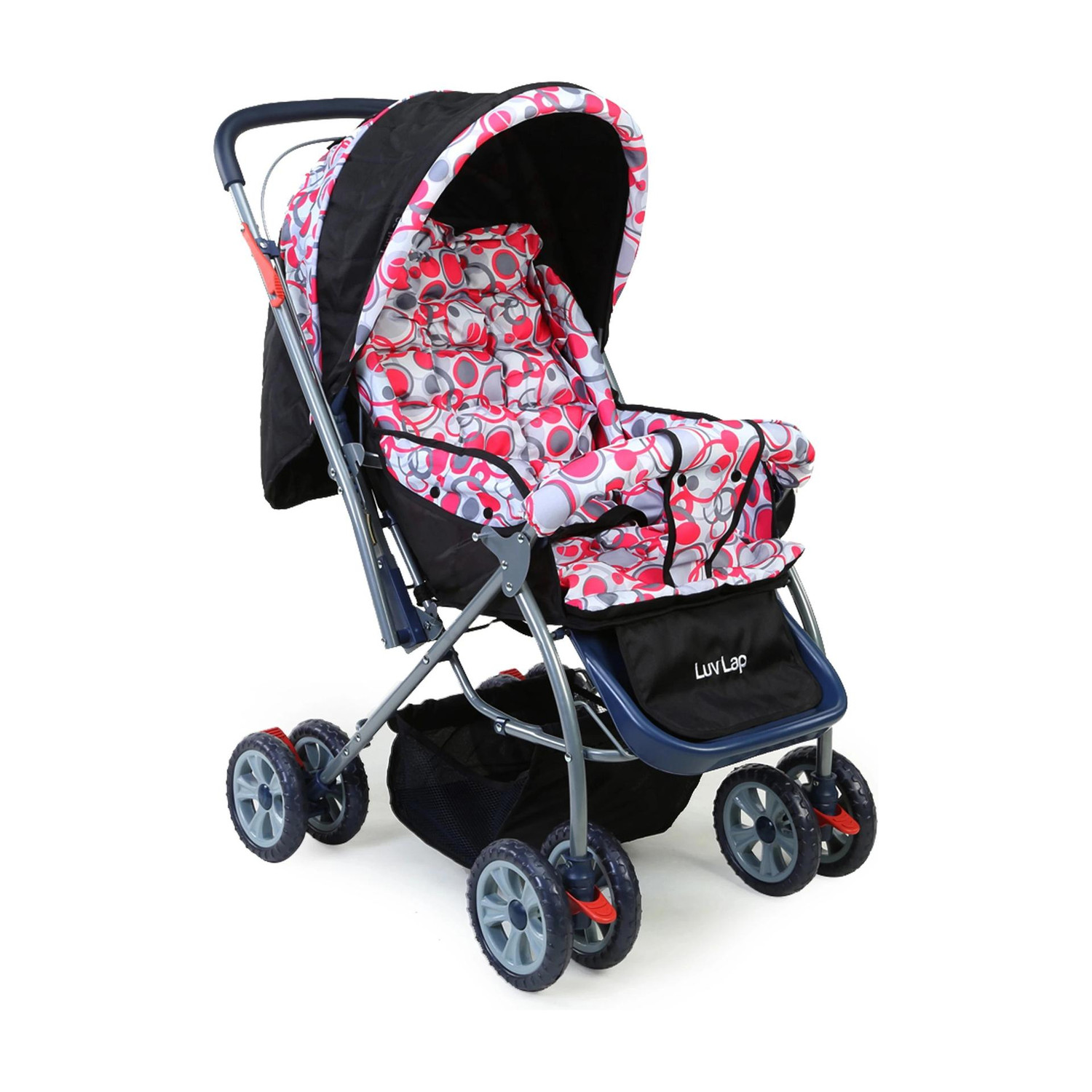 Image of LuvLap Starshine Stroller /Pram, Easy Fold for Newborn Baby /Kids, 0-3 Years, Stroller (3, Pink)