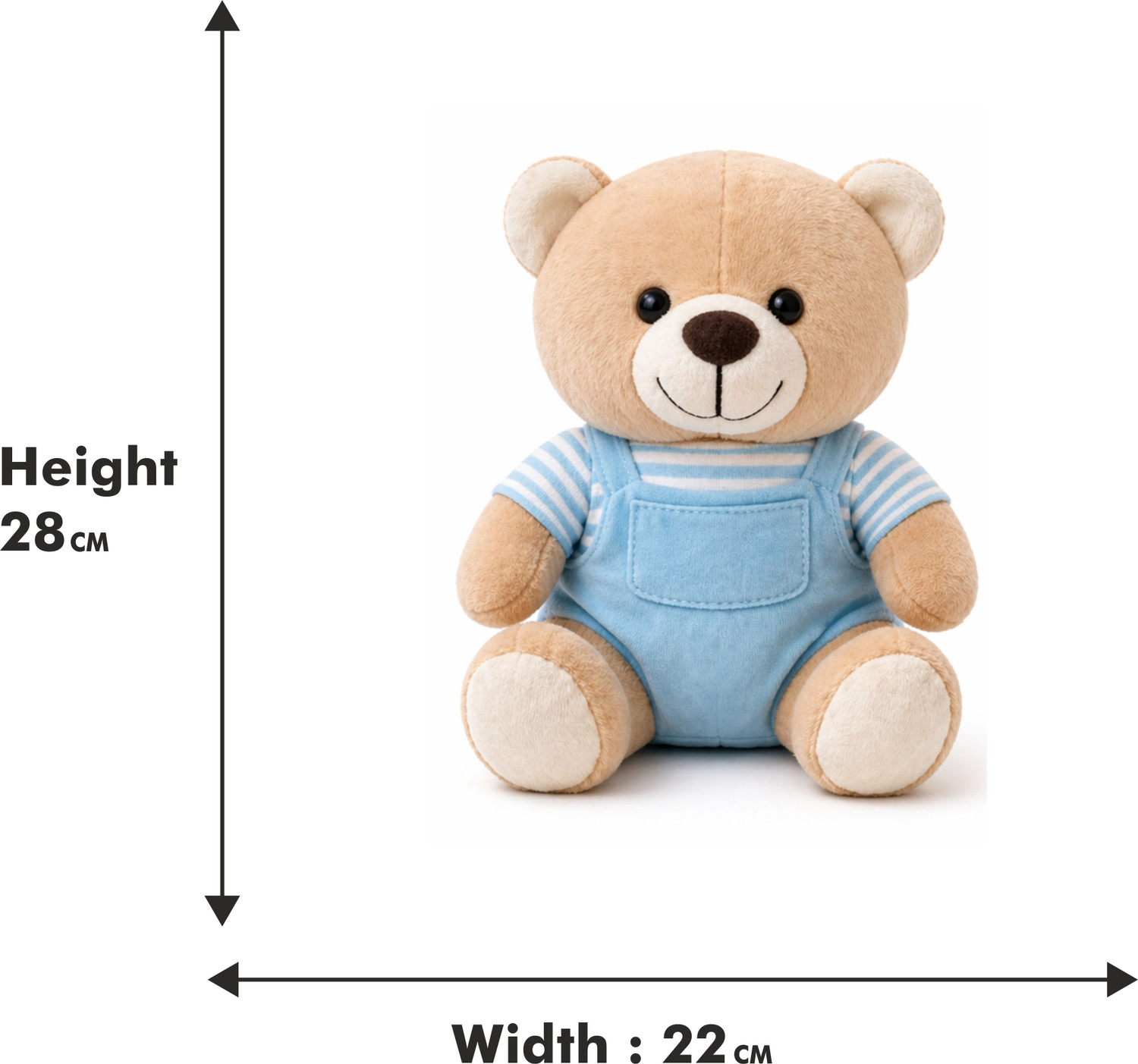 Image of Tedcity Delightful Teddy Bear Soft Toy Classic - Soft Stuffed Animal Plushie Gift - 28 cm