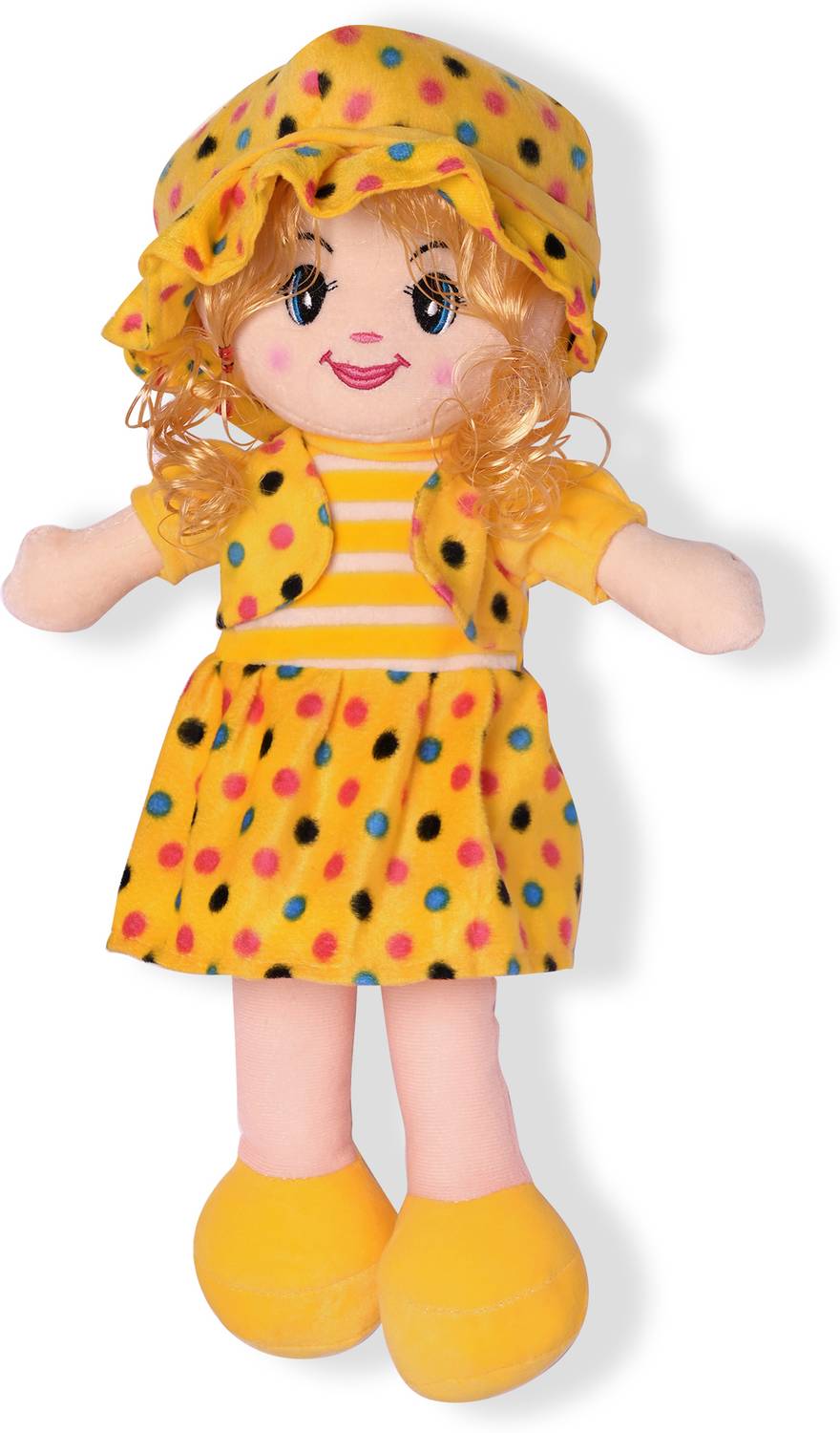 Besties Beautiful Looking Super Soft 45cm Stuffed Girl Yellow Curly Doll - 45 cm