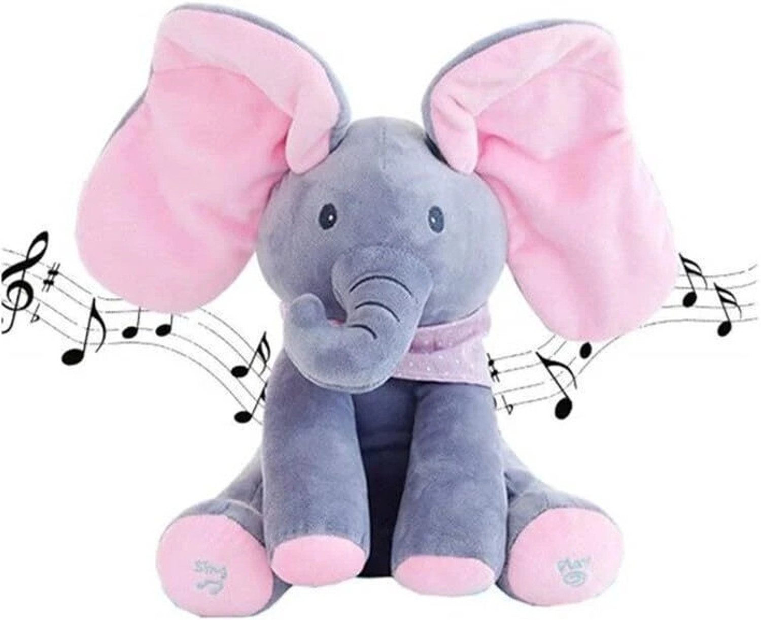 Image of Bitline Musical Elephant Plush Toy Interactive Singing & Playing Stuffed Animal for Baby - 30 cm
