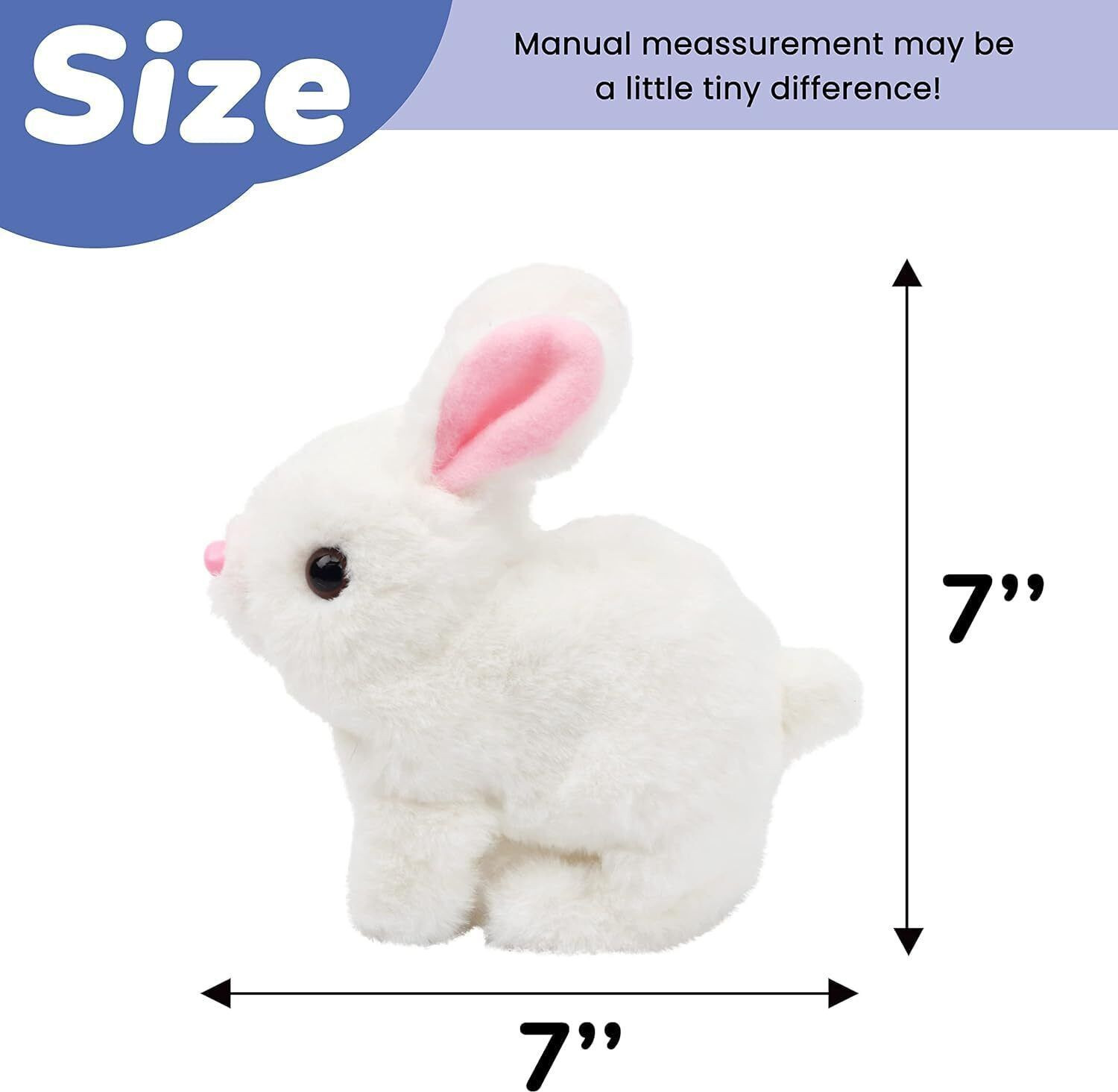 Image of Sotnof Hopping Walking cute Bunny Toy with Sound Jumping Wiggling Ears Rabbit Toy 18 CM