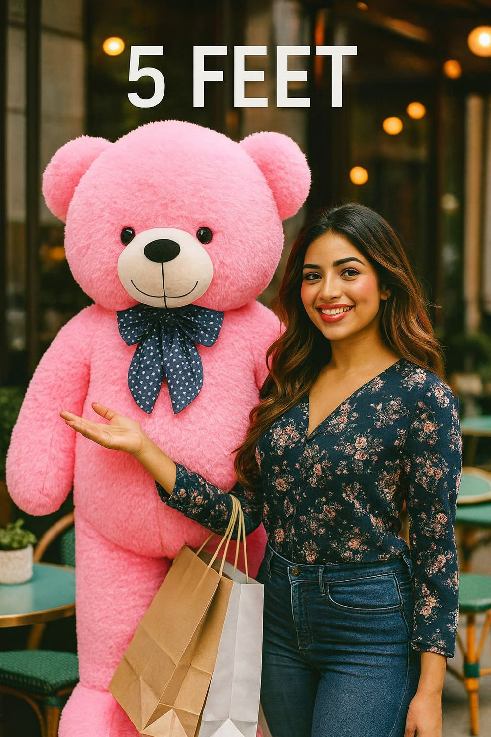 Image of Krishna Creation Huggable 5 Feet Pink Teddy Bear Soft Plush Toy Gift for Girls - 60 inch