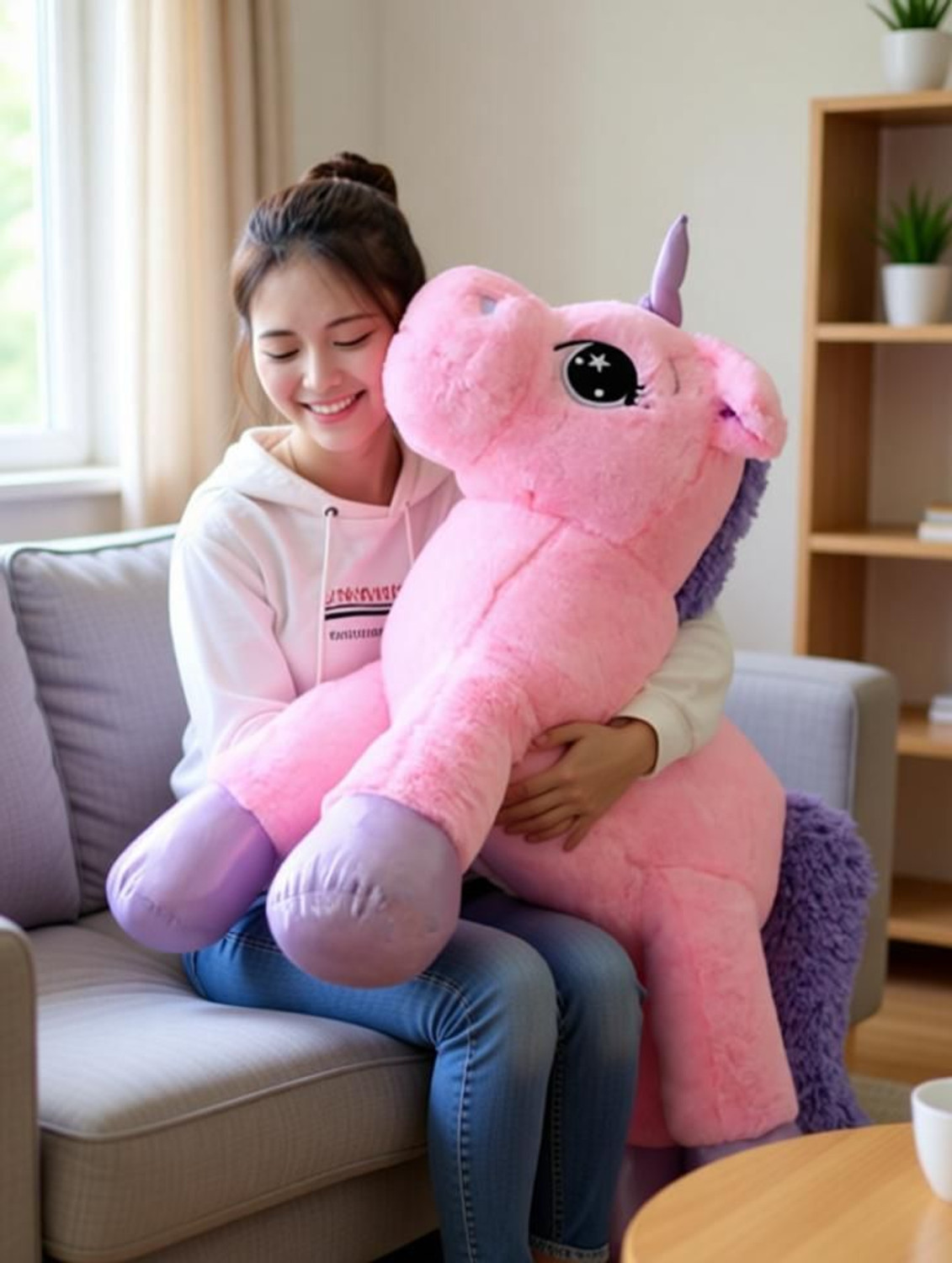 Image of eston Big Size Funny Unicorn Stuffed Animal Plush Toy Made in India - 100 cm (Pink)