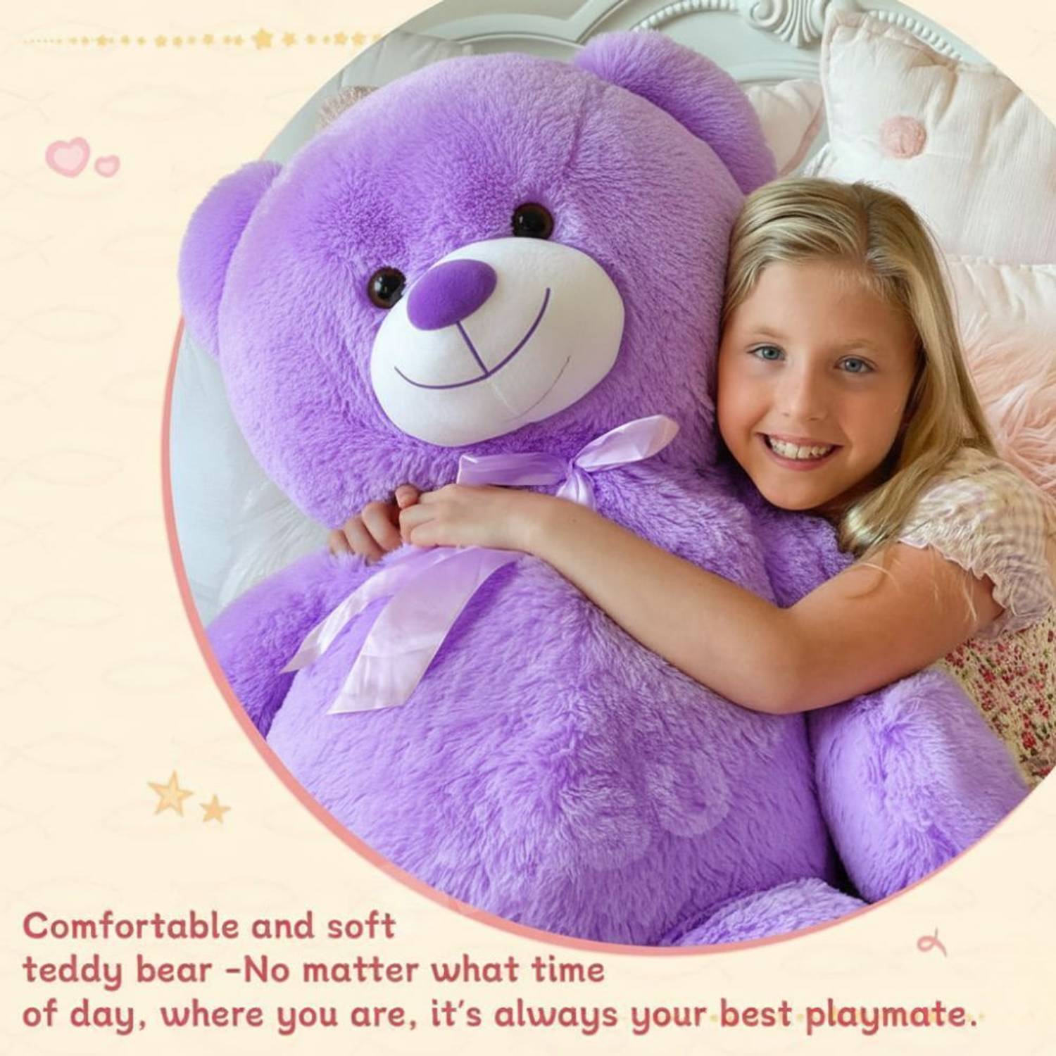 MOSU Lavender Love 7 Feet Teddy - Image 4