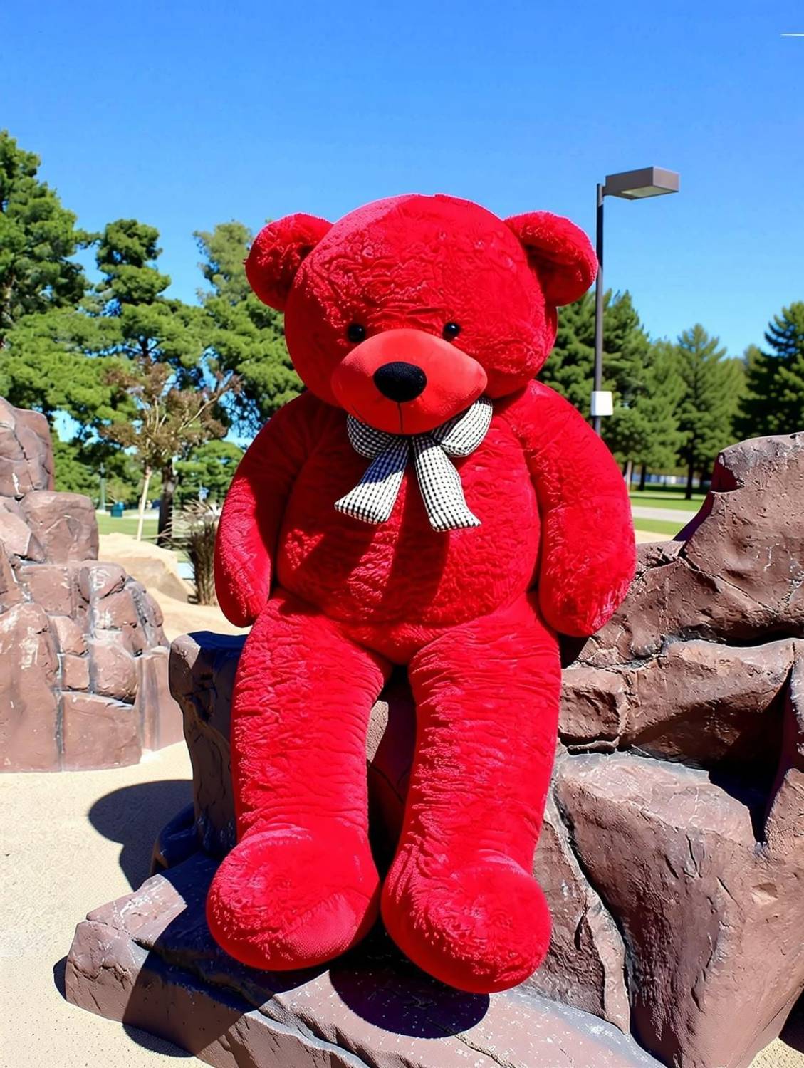 Ksar Red Teddy Bear 6 Feet Tall - Image 3