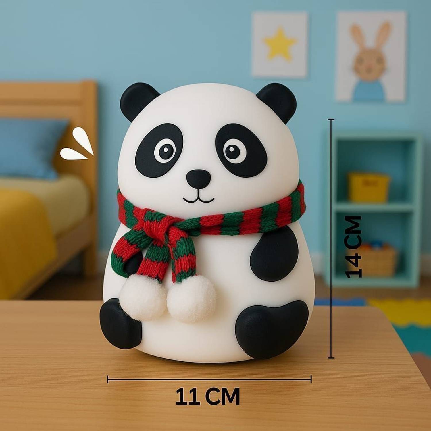 PRIMESTYLE Panda Night Light Silicone Touch Lamp USB Rechargeable