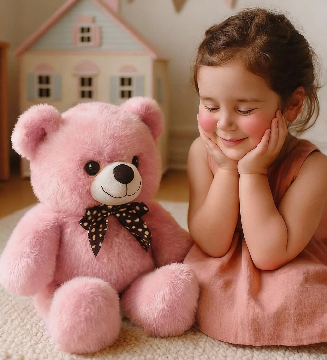 Image of Polyhug 2 Feet Cute Pink Teddy Bear Soft Toy | Premium Plush Stuffed Animal for Girls - 61 cm