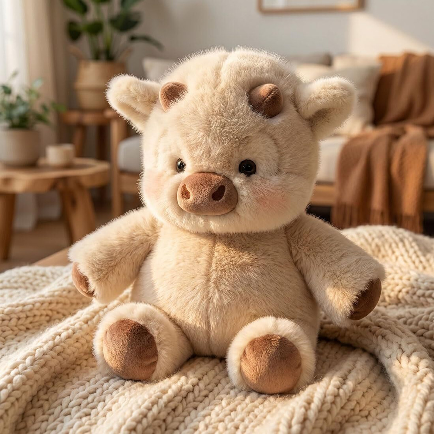 Image of Teddy Daddy Super Cute Run Run Cow Plush Toy - 45 cm