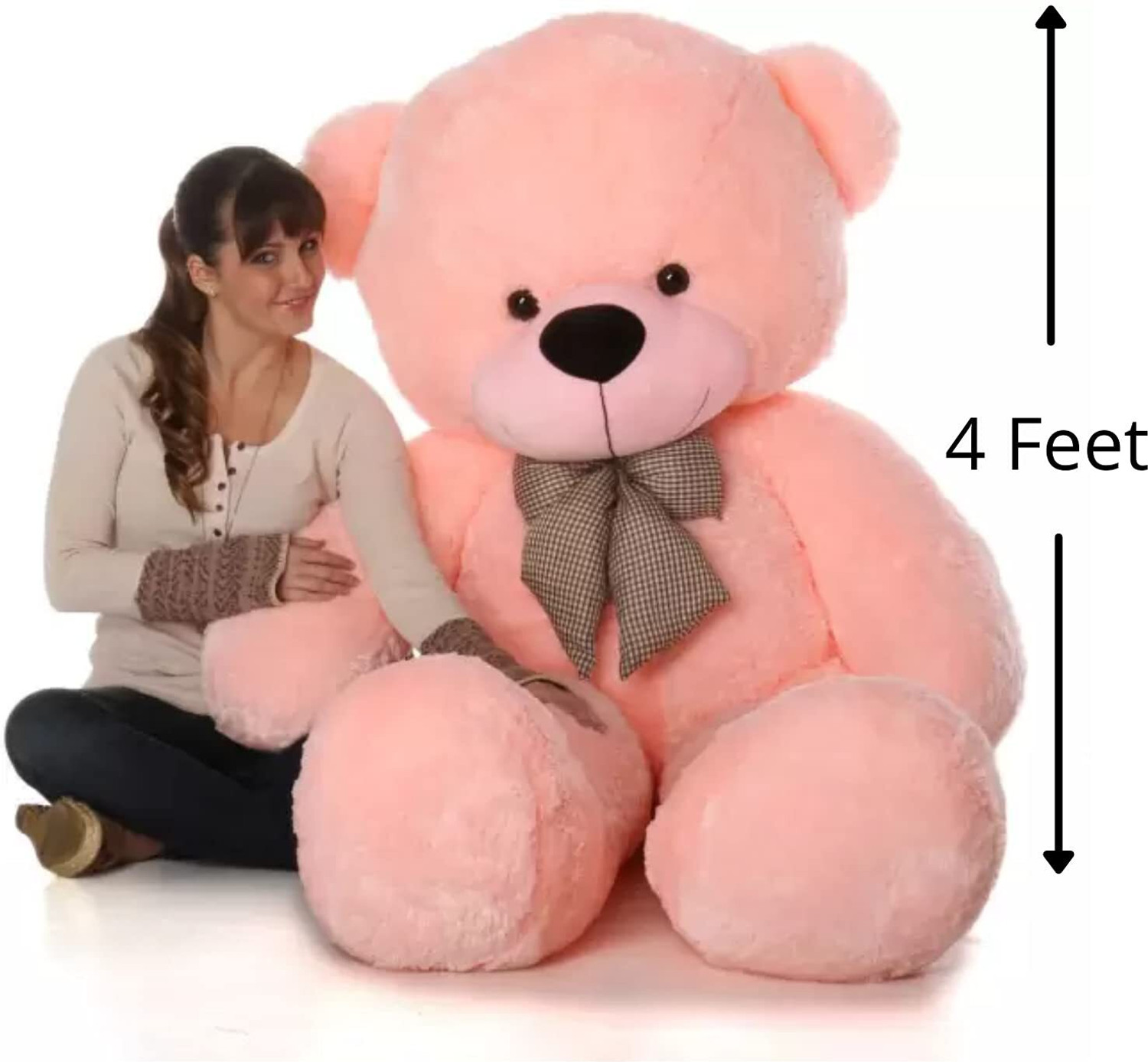 Image of BEST4U TOYS 4 Feet Pink Premium Soft Teddy Bear - Perfectly Cuddly, Huggable & Ideal Gift! - 120 cm