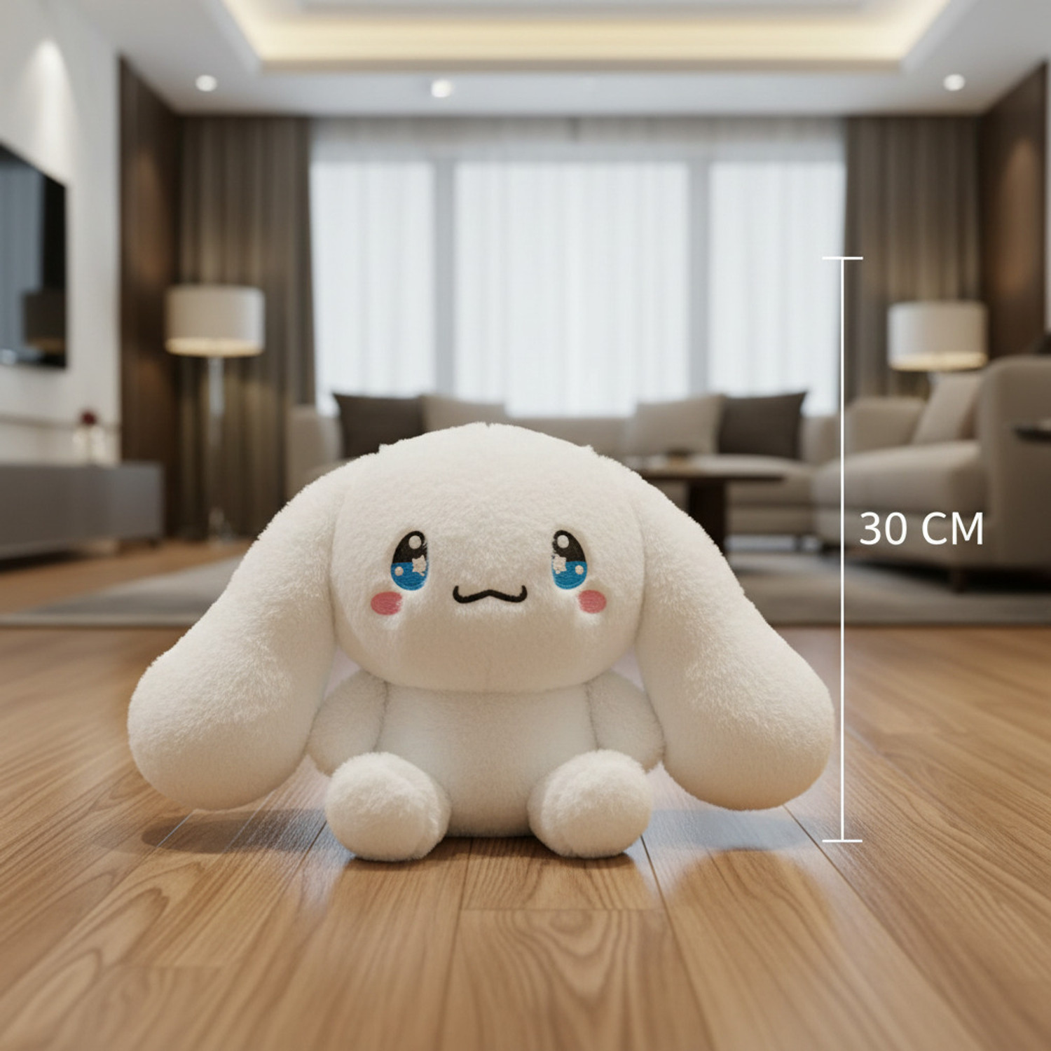Image of jr jack & rose Cinnamoroll Fluffy Soft Toy for Bedroom Decoration - 30 cm
