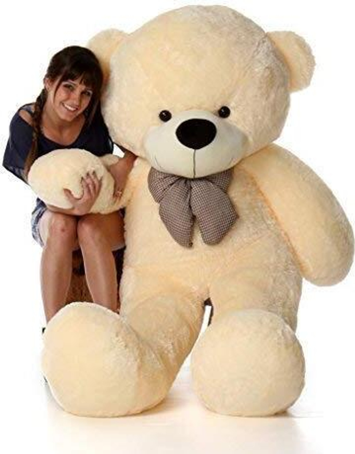 Image of Ksar 5 Feet Cream Soft Teddy Bear Lovable Cute Big Size Birthday Gift for Girls Wife - 152 cm