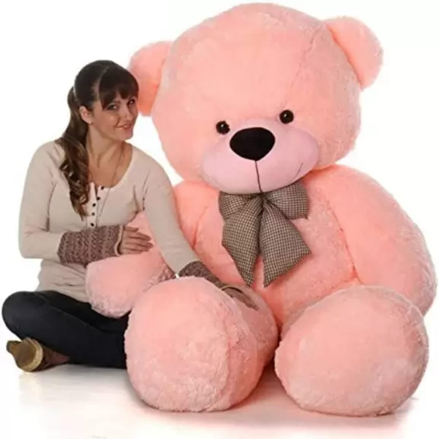Image of BEST4U TOYS 4 Feet Pink Premium Soft Teddy Bear - Perfectly Cuddly, Huggable & Ideal Gift! - 120 cm