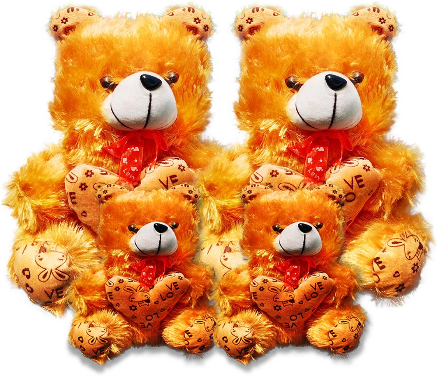 Topgrow Brown Teddy Bear with Heart (13Inch) and Brown mini (6inch