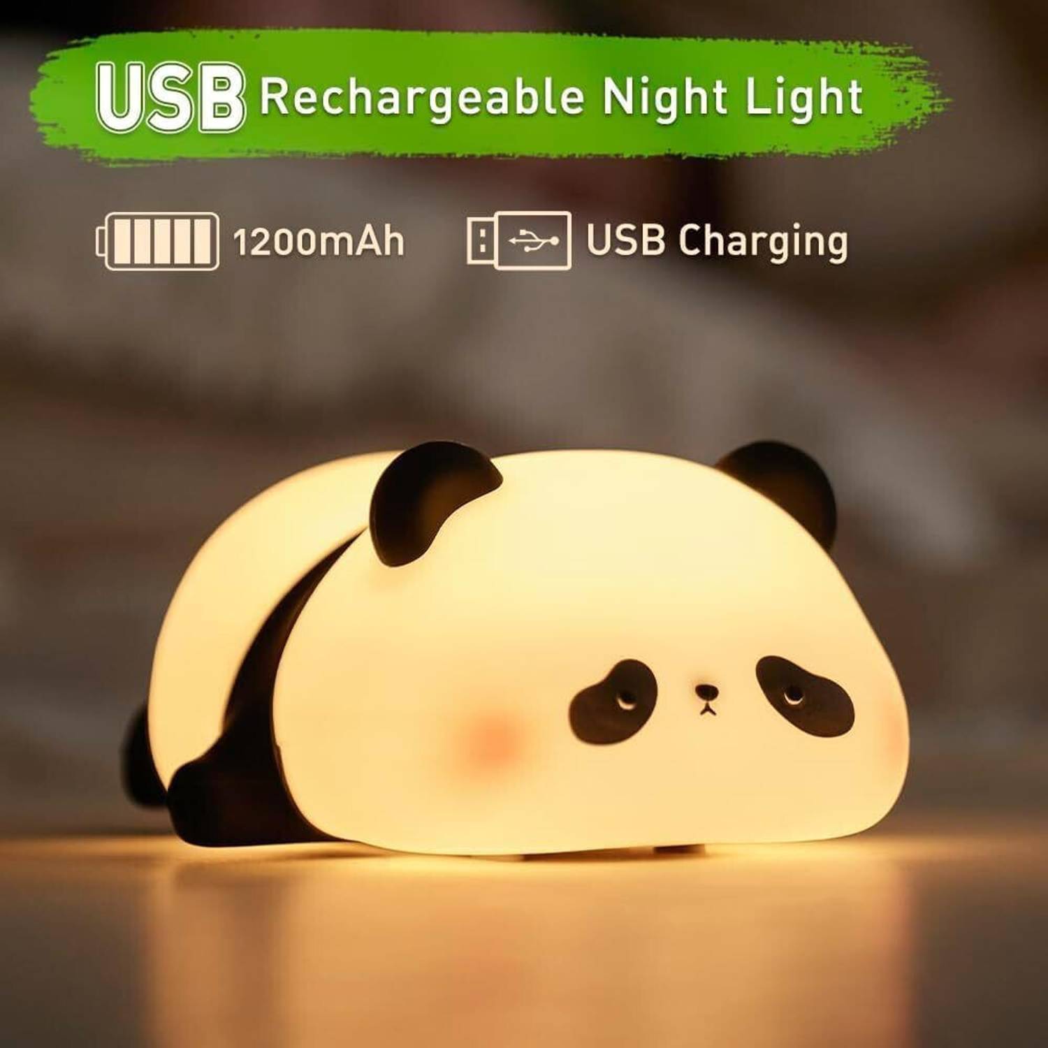 FINIFAB Cute Sleeping Panda Night Light - 7-Color Changing, White, 6 - Image 2