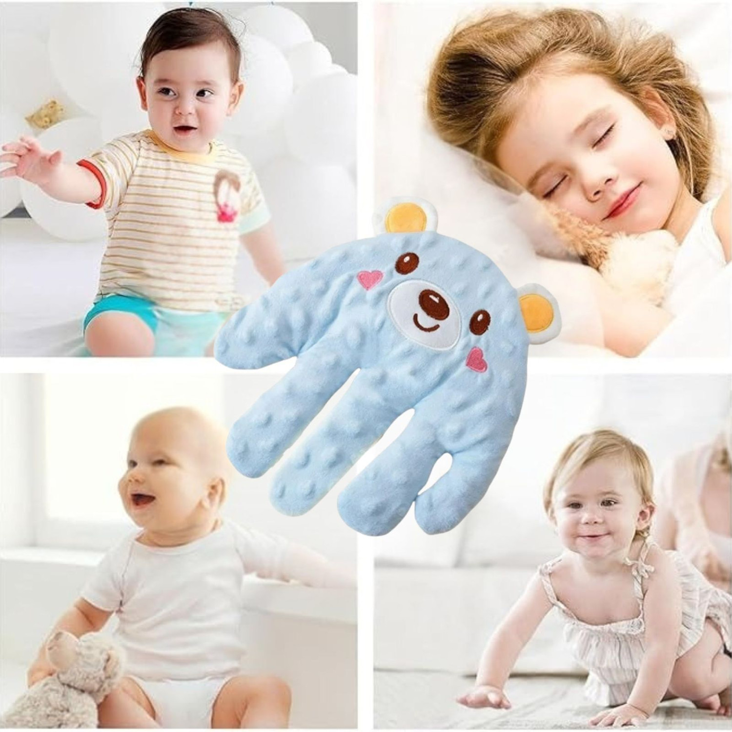 Image of TAARAMA Automatic Patting Baby Soothing Palm Pillow with Remote Control Calming Toy - 25 cm