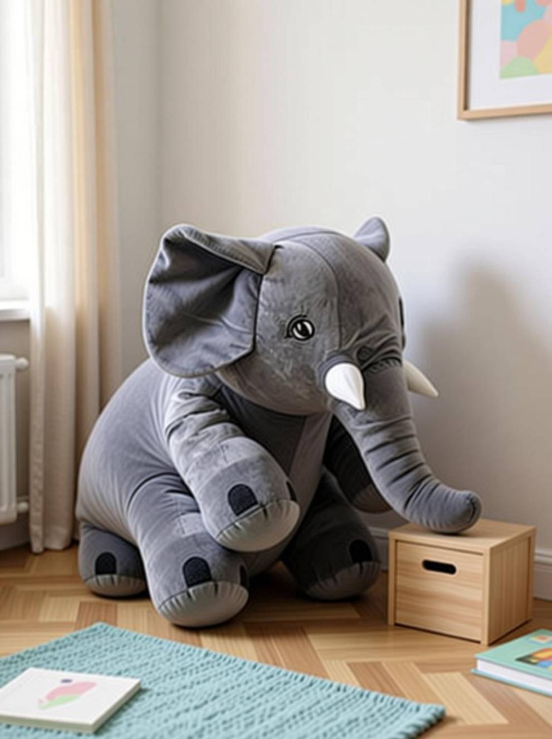 DearJoy Baby Elephant Pillow (Grey) - 45 cm - Image 2