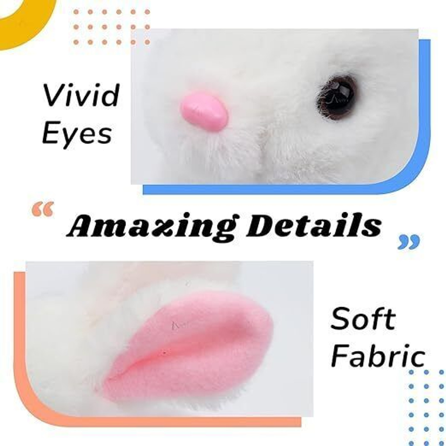 Image of AJDK MART Hopping Walking Bunny Toy with Sounds, Jumping Rabbit Wiggling Ears, Moving SofT - 18 cm