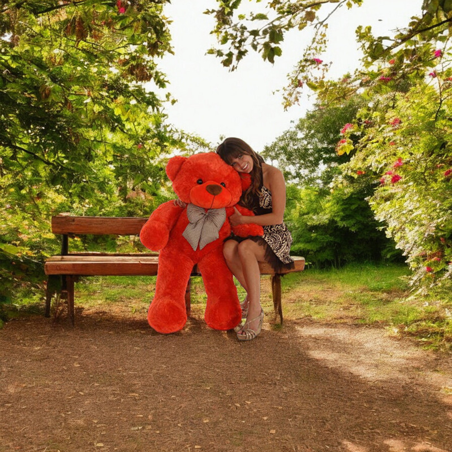 Image of Krishna Creation Big Size 5 Ft Red Teddy Bear | Sweet & Huggable Plush for Love - 60 inch