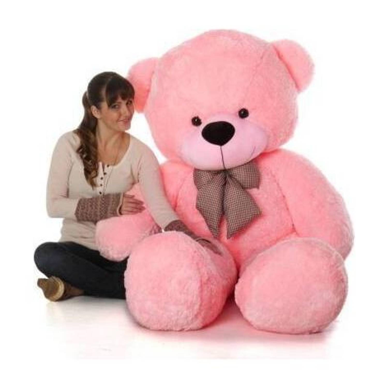 eston 4feet pink beautifull&best quality teddy bear best of luck & very cute .happy birthday gift ruff & tuff piece (pink)120.5 cm – 120.5 cm…