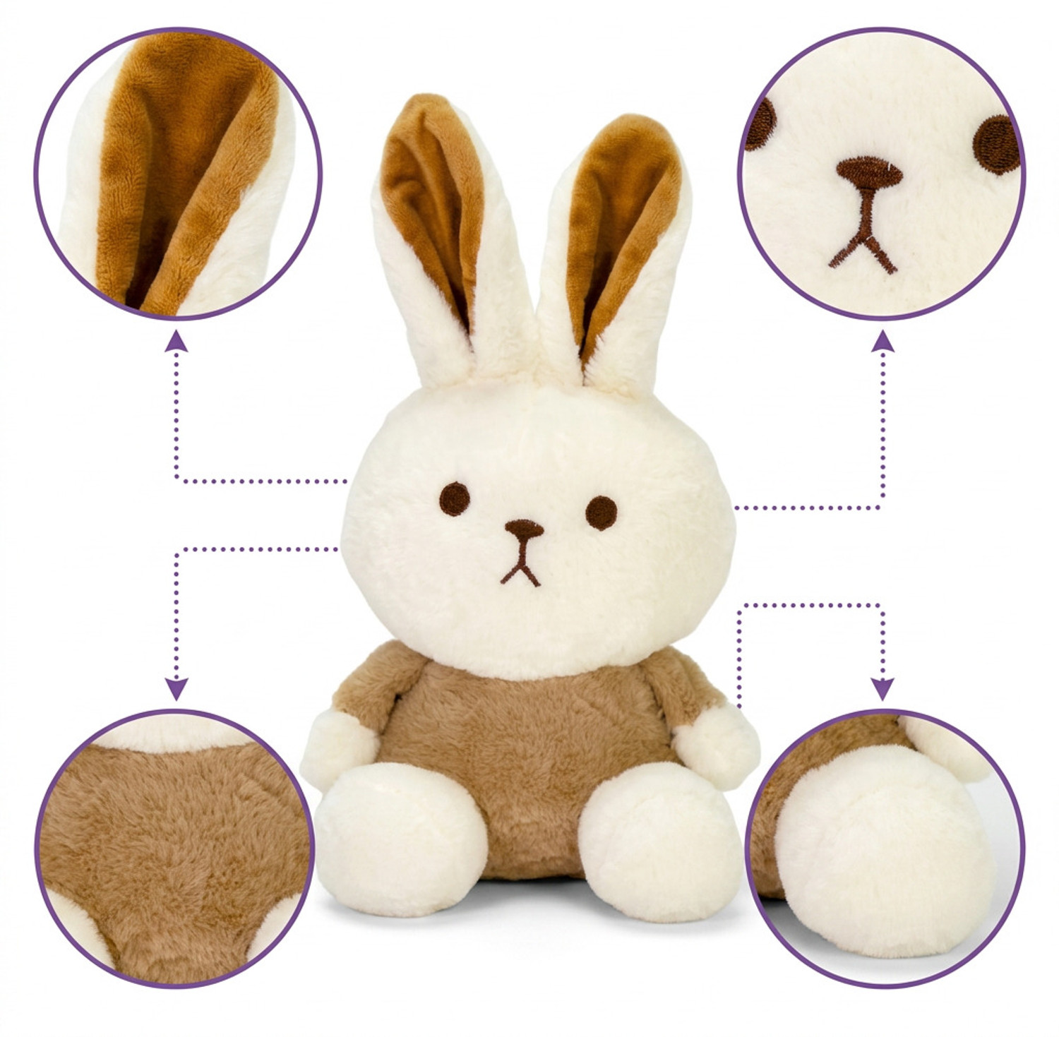 Image of jr jack & rose Brown Bunny Teddy Bear - 30 cm