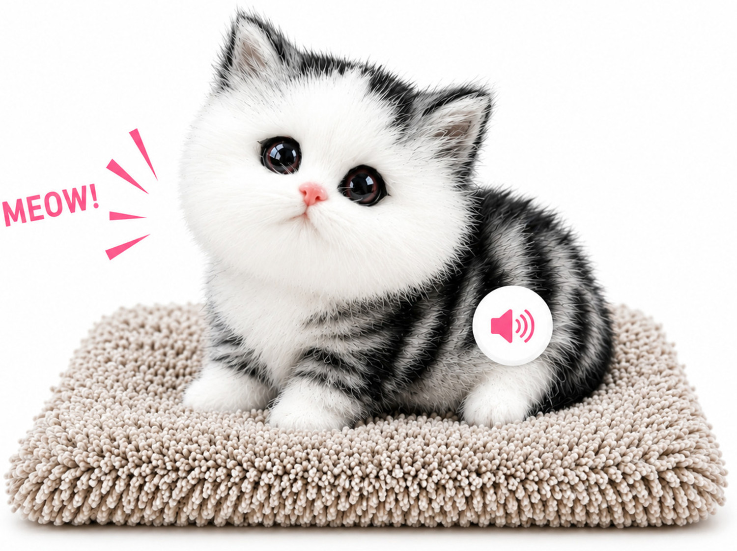 Image of TTW Sleeping Cat Stuffed Animal Toys with Sound for Kids - 60 mm