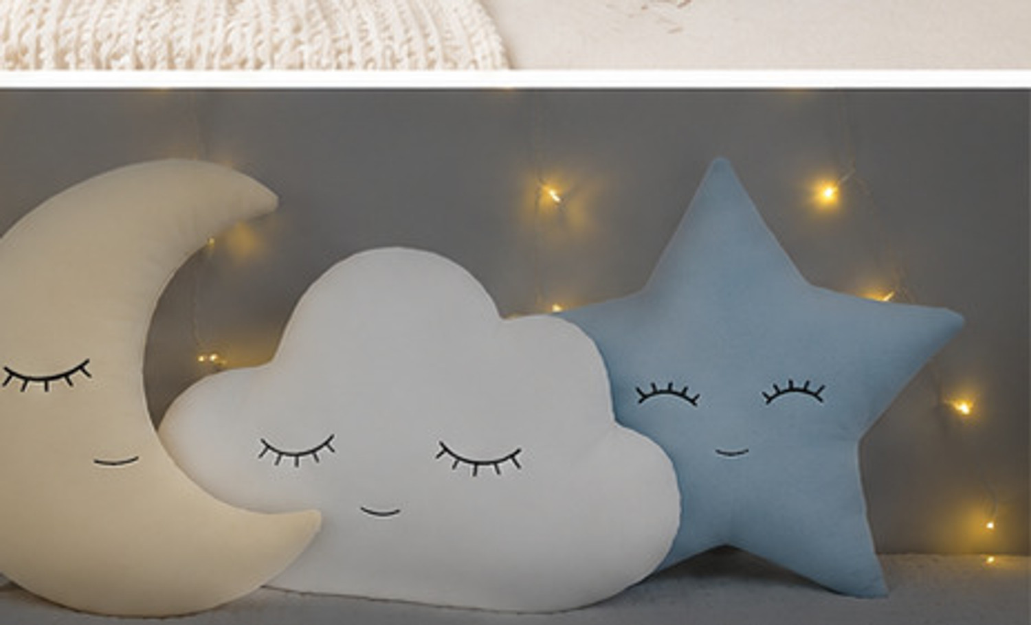 Image of WAKEVIBES Cushion Set, Soft Velvet Decorative Cushion for Kids Nursery Bedroom & Baby Room - 28 cm