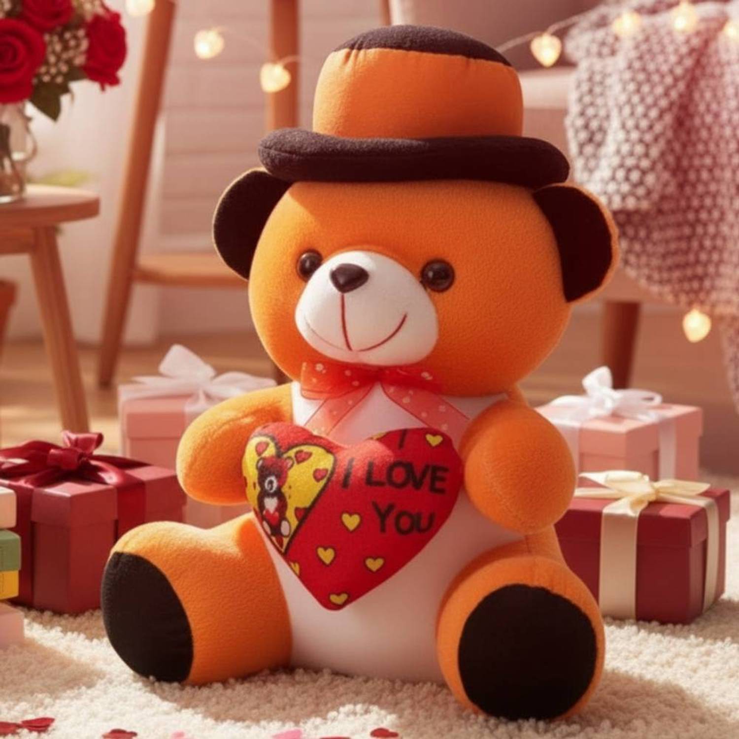 Alvero Premium Soft Plush Teddy Bear Romantic Gift Stuffed Animal for Girlfriend Kids - 34 cm