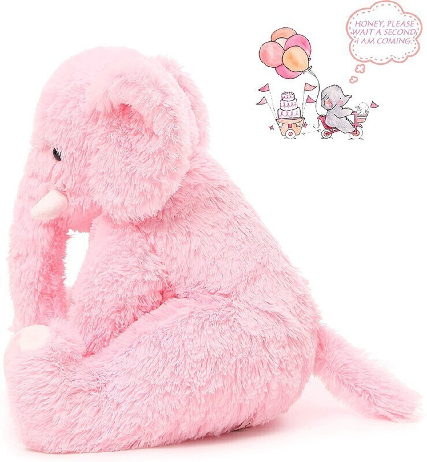 Image of Frantic 32CM Pink Lucky Elephant Soft Toy for Kids Playing Toy, Birthday Gift (32CM LuckyElephant RabbitF Pink) - 32 cm