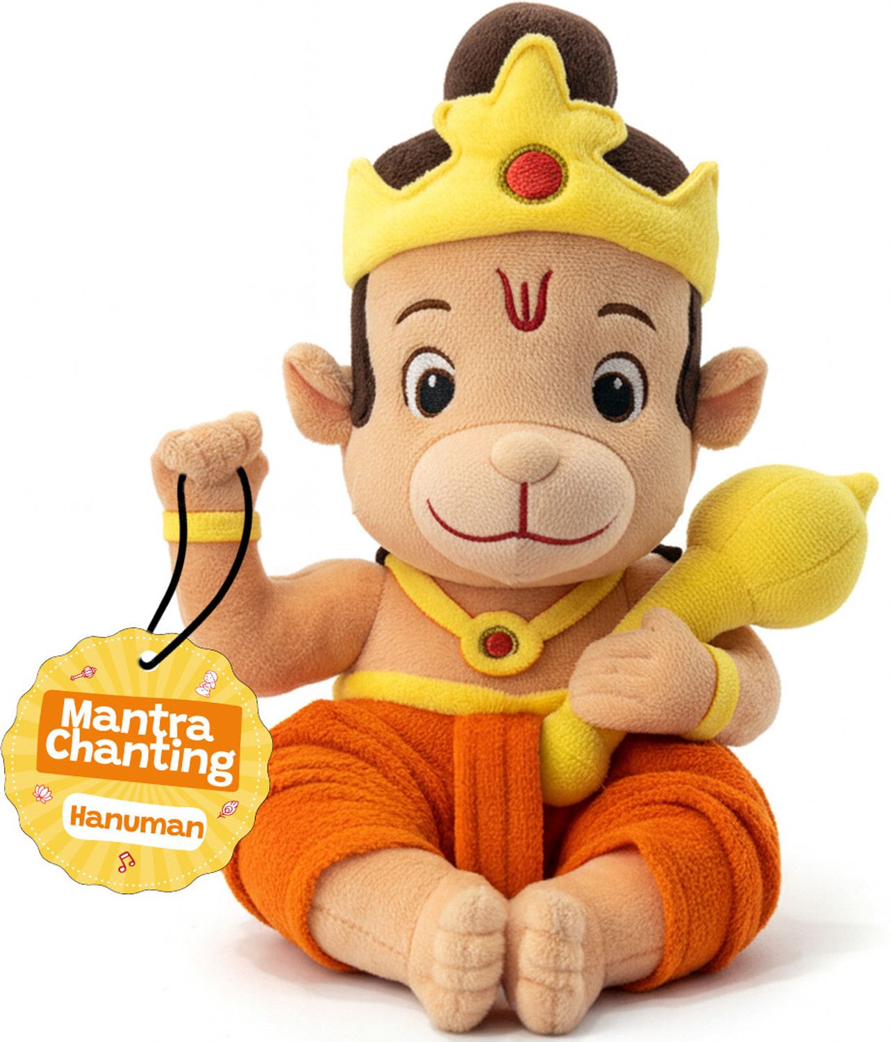 Image of WonderBuddy Divine Mantra Chanting Baby Hanuman Soft Toy with 8 Preloaded Mantras & Aartis - 25 mm