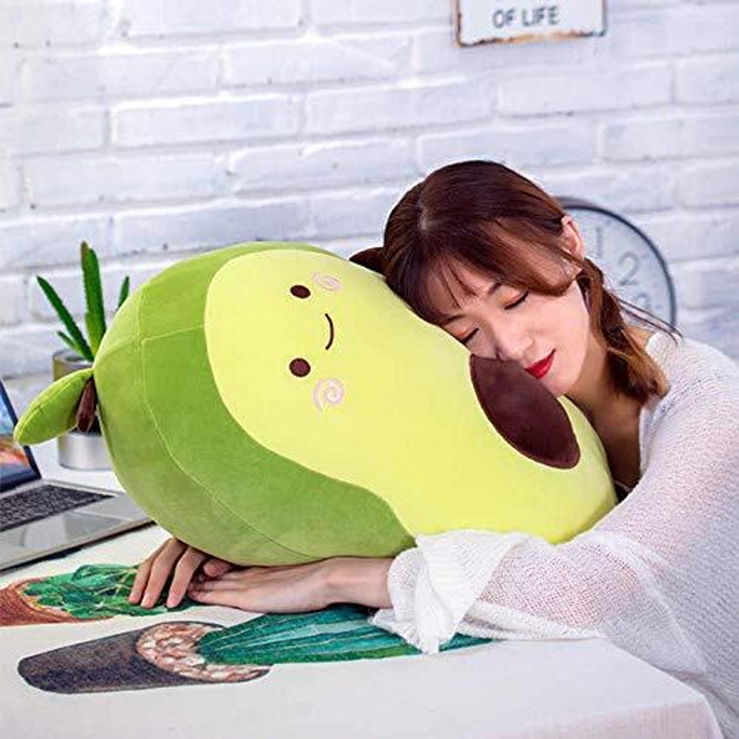 Image of Saubhagye Cute Avocado Soft Toy Plush Cushion - 30 cm