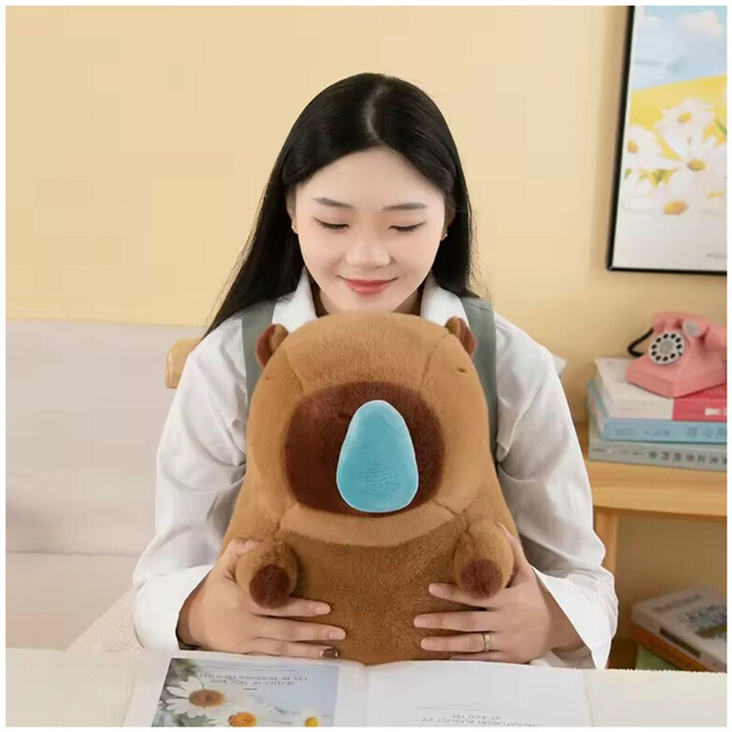 Image of EITHEO Capybara Soft Plush Toy -Big Size 45 cm Brown with Snot-Pulling Fun for Kids - 45 cm