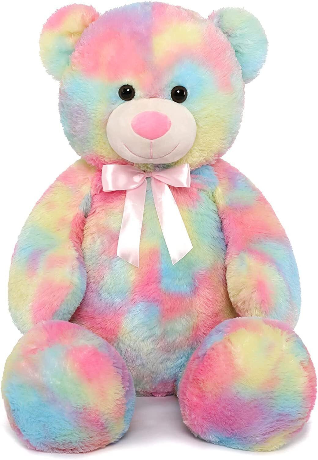 Image of MasKa 5 Feet rainbow teddy bear stuffed toy Christmas, birthday,valentines day - 58 inch