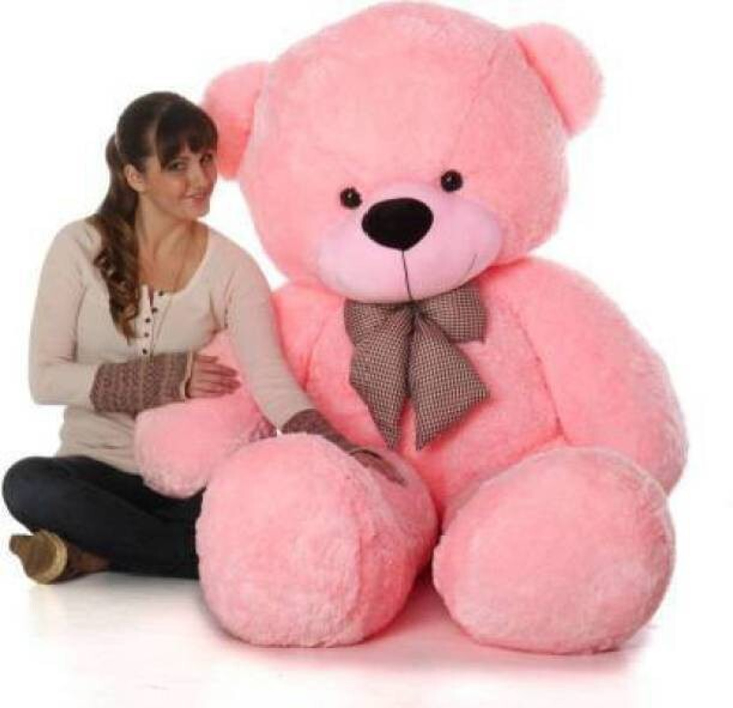 Image of RSS SOFT TOYS SOFT TOYS LOVER teddy bear pink colors size 3 feet very soft teddy bear approx - 89 cm