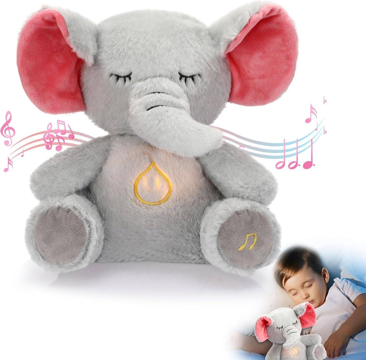 CARTSPACE Sleep Soothing Heartbeat Teddy Animal Toy Breathing Teddy  - 13 mm
