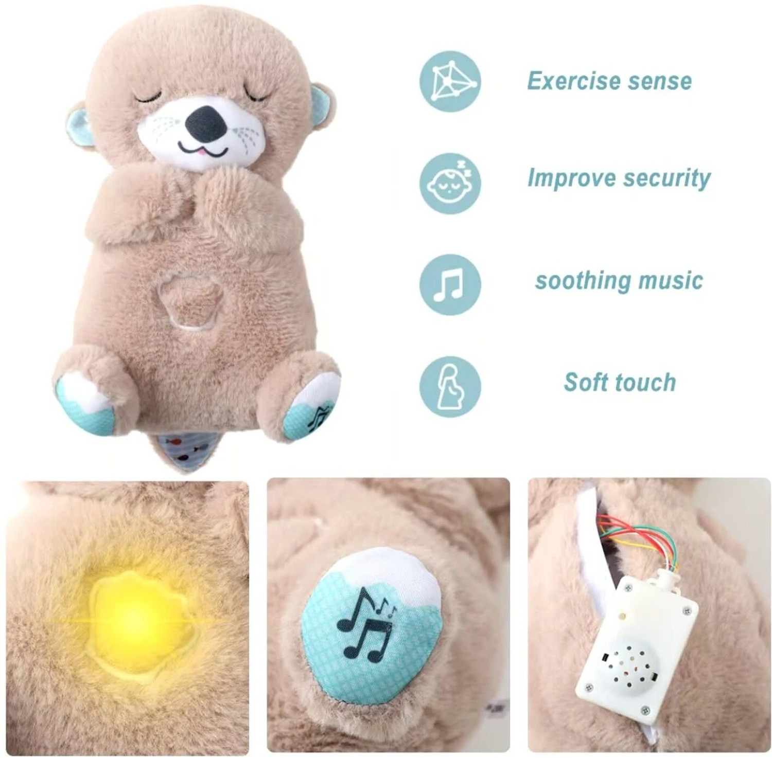 Image of Super Toy Breathing Teddy Bear Plush Toy Soft Huggable Gift for Kids and Adults - 25 cm (Pink)