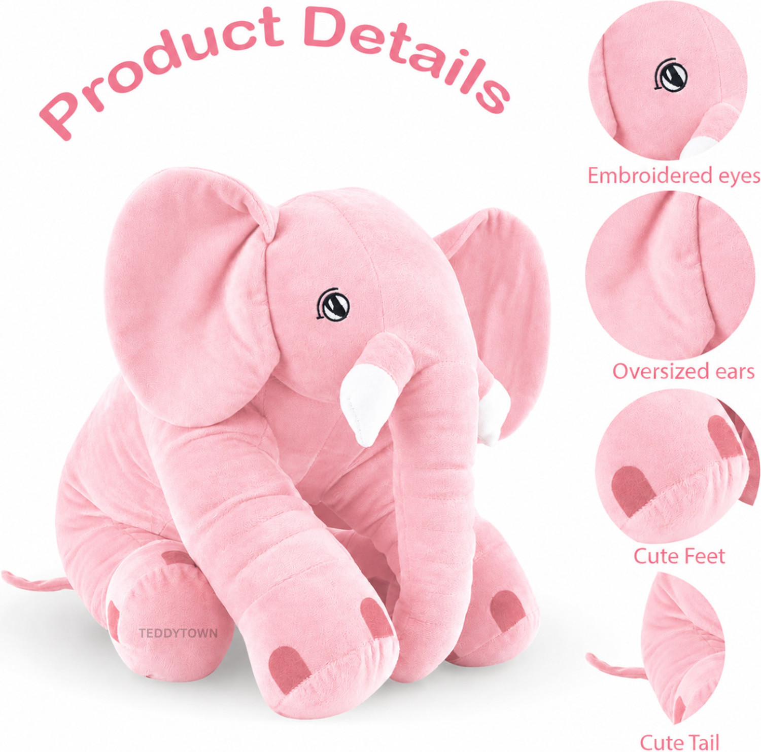 Image of TEDDY TOWN Jumbo Elephant Soft Toy 40cm | Big Cute Elephant Plush Toy for Kids - 40 cm