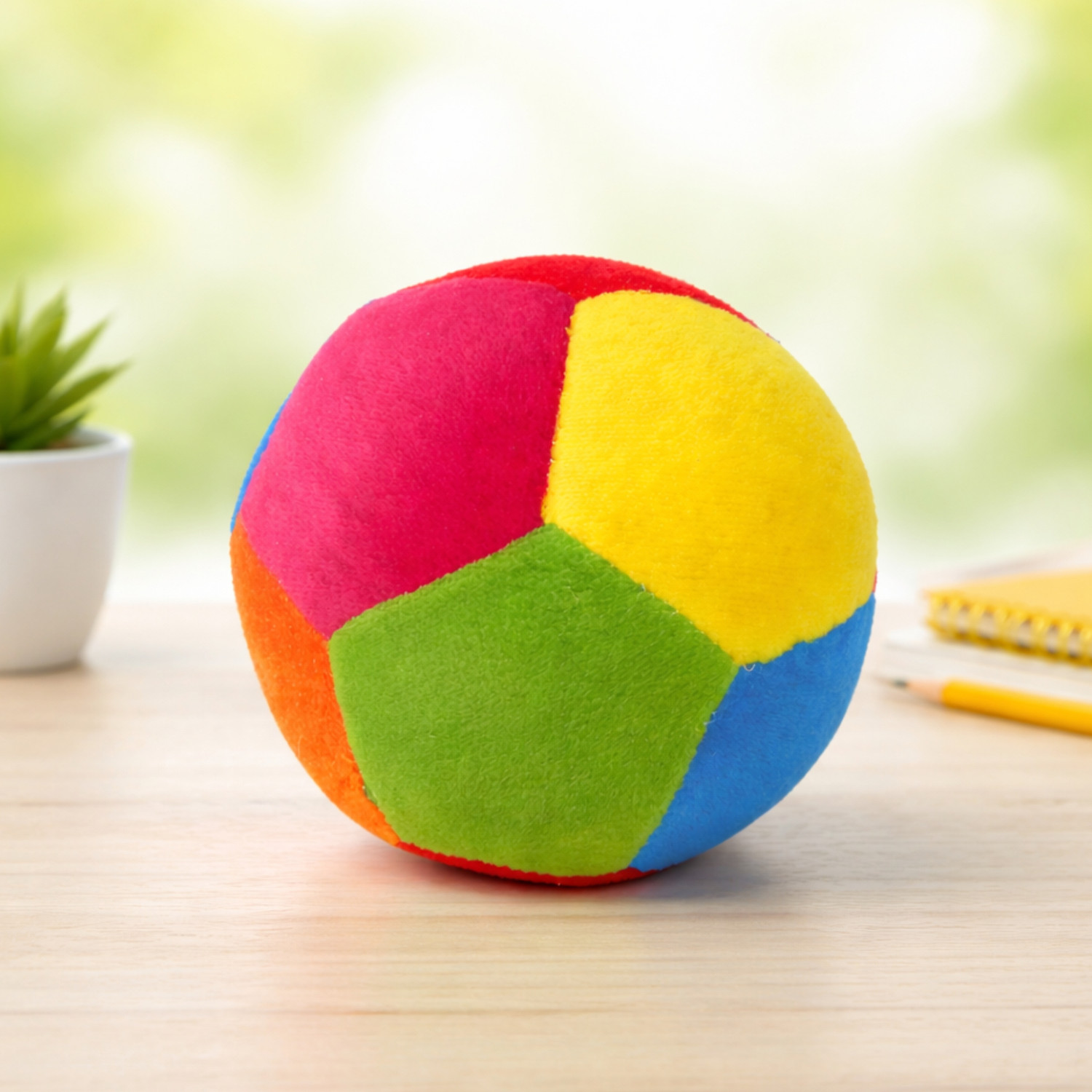 Image of Tedcity Soft Toy Football for Kids |mini Ball | Multicolor Plush Toy |Safe Play Ball - 12 cm